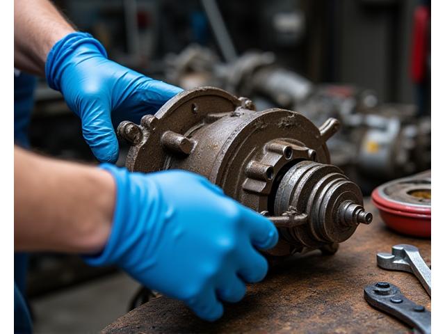 Mechanic working on a differential