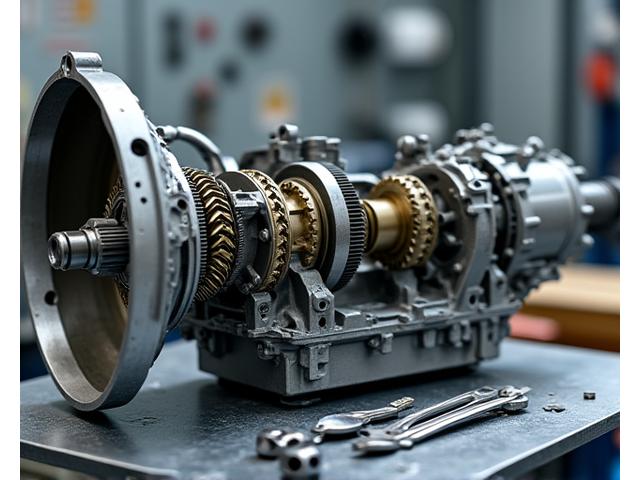 Transmission components disassembled for rebuild